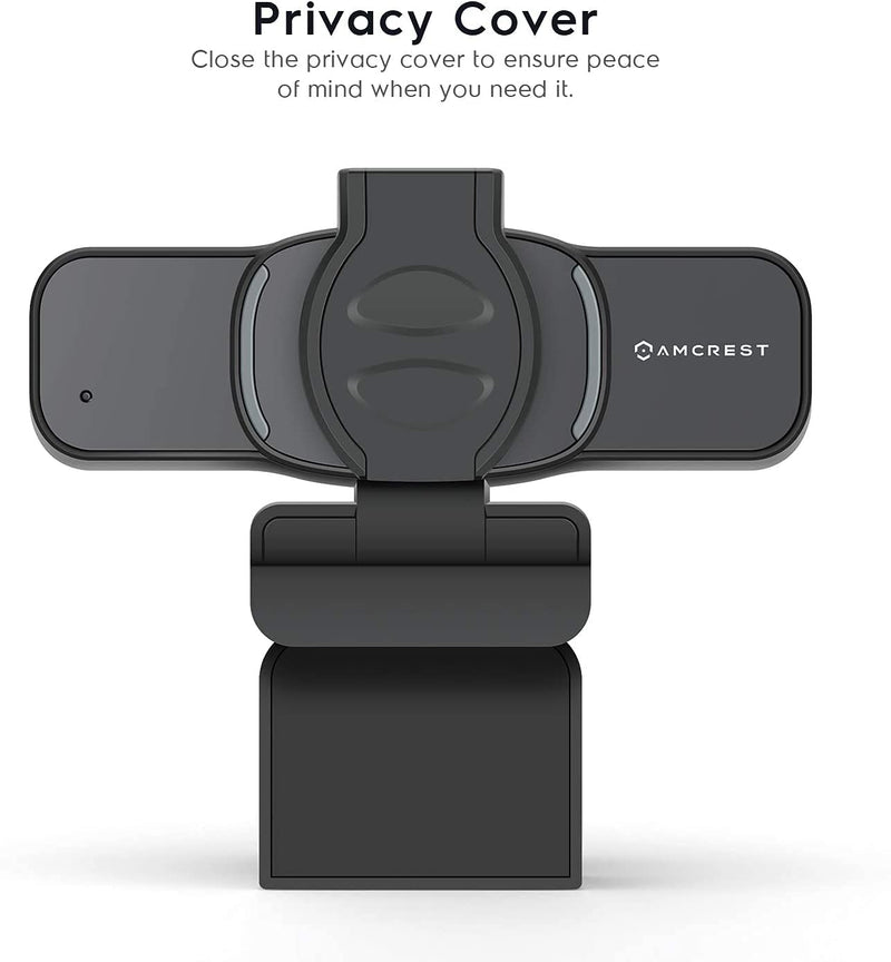 Amcrest 1080P Webcam with Microphone & Privacy Cover, Web Cam USB Camera, Computer HD Streaming Webcam for PC Desktop & Laptop w/ Mic, Wide Angle Lens & Large Sensor for Superior Low Light (AWC201-B)