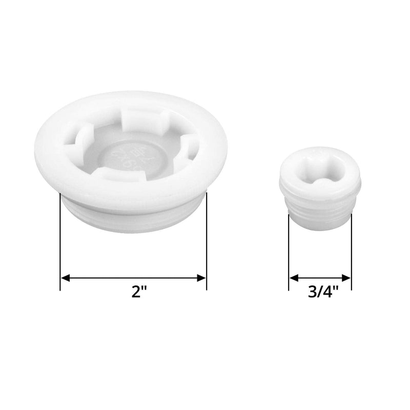 QWORK 4 PCS 2" Bung Cap and 4 PCS 3/4" Bung Cap, Poly Buttress Drum Bung for 55 Gallon Drum, Fine Thread 4pcs 2" fine thread + 4pcs 3/4" fine thread