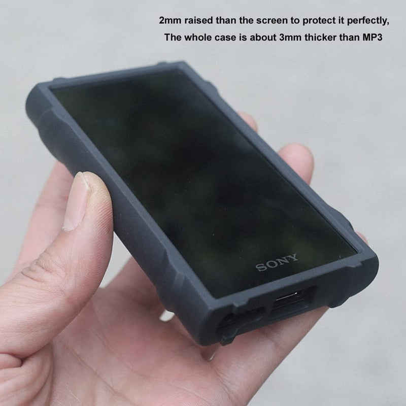 FATBEAR Rugged Shockproof Armor Protective Shell Skin Case Cover for Sony Walkman NW-A300 Series NW-A306 NW-A307 (Gray) Gray