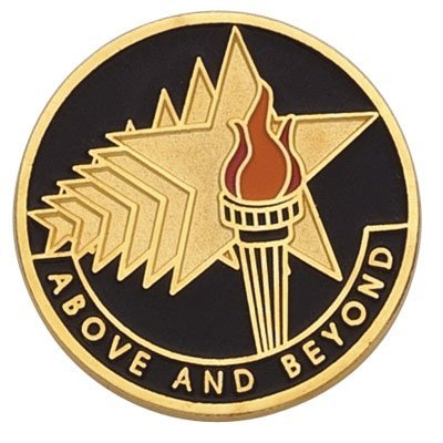 1 Inch Above and Beyond Lapel Pin, Package of 12, Poly Bagged
