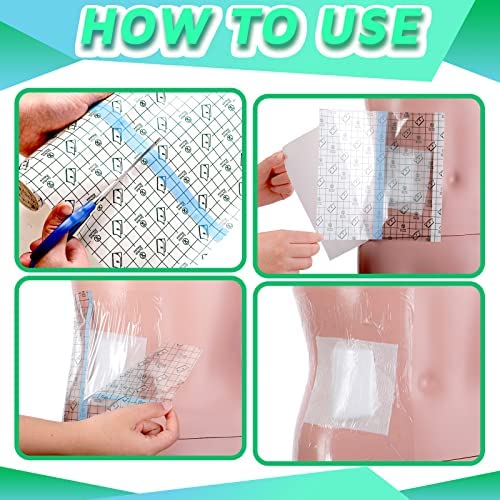 Peritoneal Dialysis Shower Protector Peritoneal Dialysis Belt Waterproof Transparent Dressing Wound Cover Bandage Tape for Swimming Post Surgical Scar Therapy Dressings (8 x 394 Inches) 8 x 394 Inch