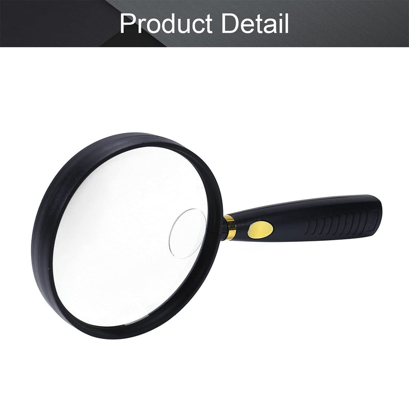 Othmro 1Pcs 5X/10X Handheld Magnifier Lens Diameter 5X/90mm 10X/24mm Black Round Lens with Plastic Handle for Book and Newspaper Reading