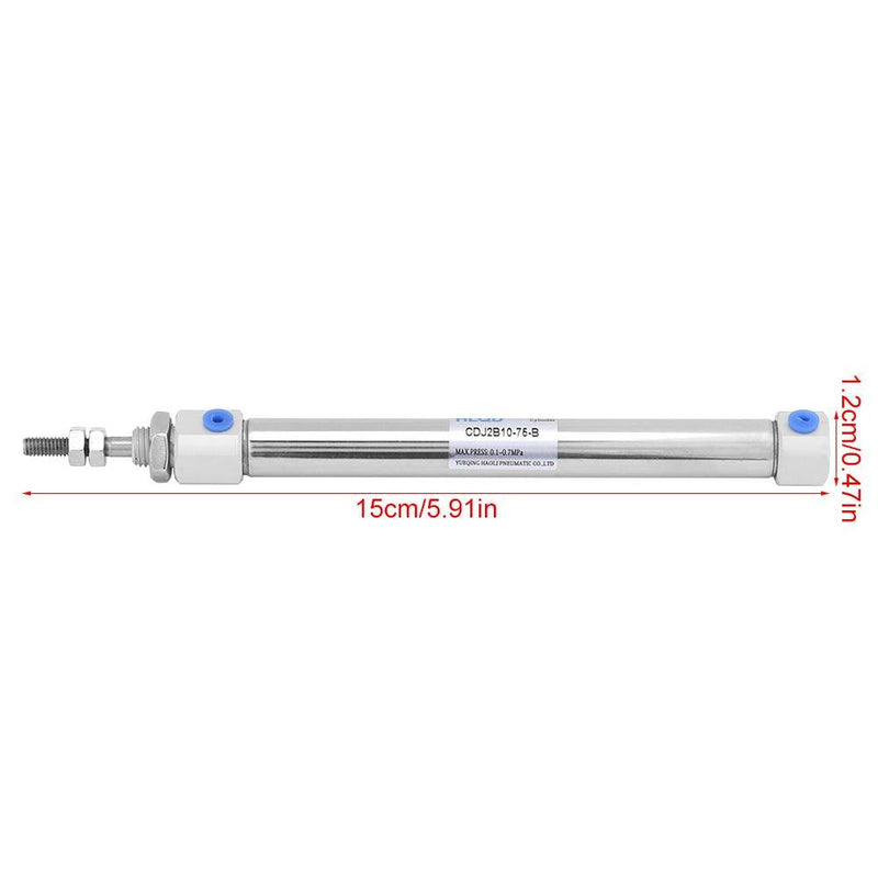 Mini Pneumatic Cylinder, 75mm Stroke Single Rod Double Acting 0.1-0.7Mpa 10mm Bore Mini Pneumatic Air Cylinder