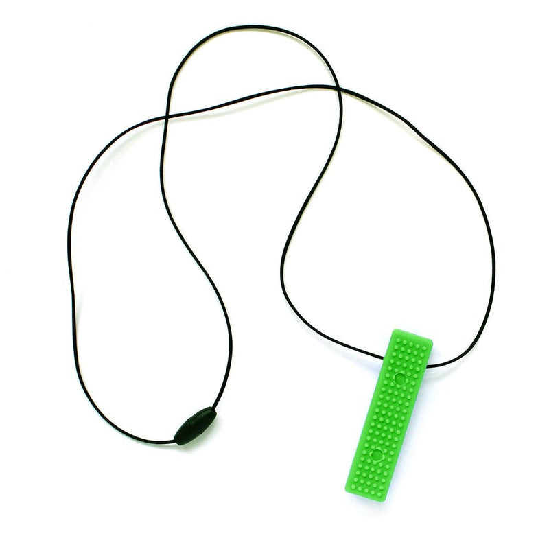 ARK's Brick Stick™ Textured Chew Necklace Made in The USA (Lime Green, Firm)
