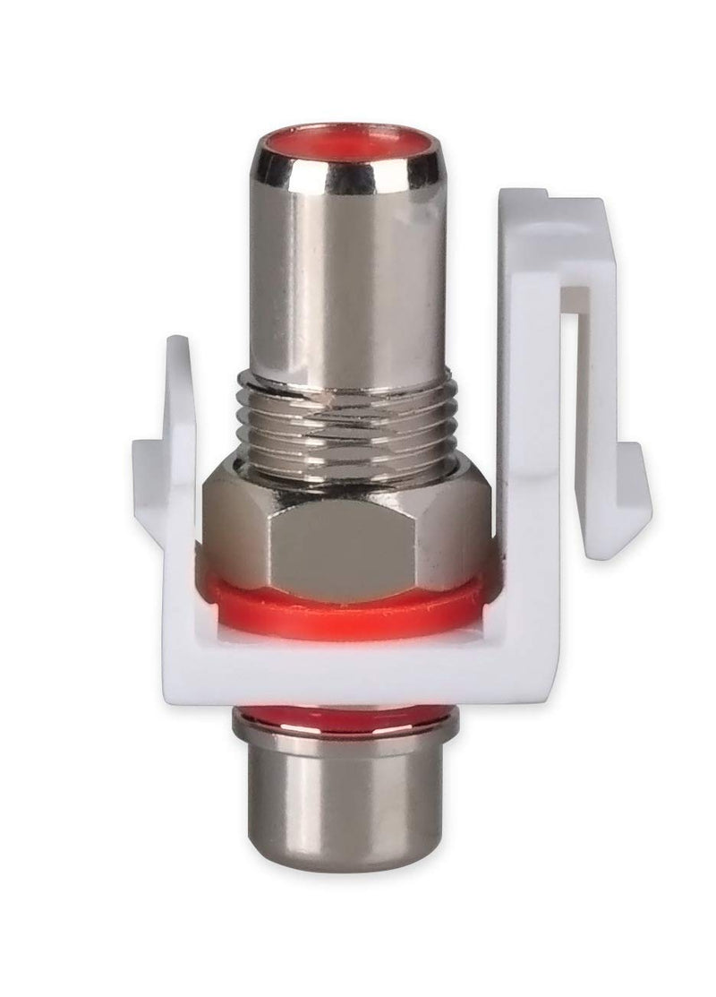 Conwork RCA Keystone Jack Inserts, Female Port Coupler Snap-in Connector Socket Adapter for Wall Plate Outlet Panel (2-Pack)