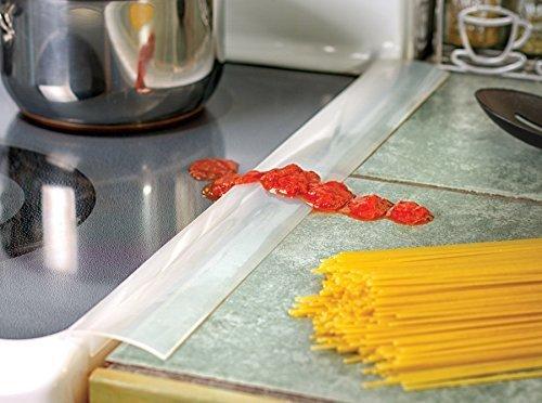 ITEMporia Silicone Stove Gap Covers (2 Pack), Easy Clean Heat Resistant Oven Gap Filler To Seal Between Stovetop and Counter (25 Inches, Translucent White)) 25 Inches