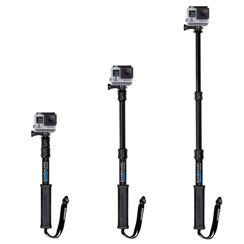SANDMARC Pole - Compact Edition: 10-25" Waterproof Pole (Selfie Stick) for GoPro Hero 10, 9, 8, Max, 7, 6, 5, 4, Session, 3+, 3, 2, HD & Osmo Action