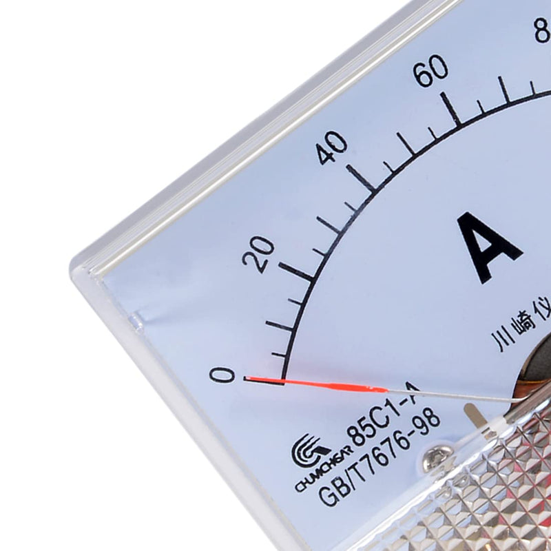 uxcell Analog Current Panel Meter DC 0-100A 85C1 Ammeter for Circuit Testing Charging Battery Ampere Tester Gauge Pack of 1