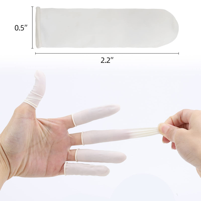 300 Pcs Fingertips Protective Finger Cots Small Finger Cots White Disposable Finger Rubber Tips for Injured Finger,Cracked Finger,Sports