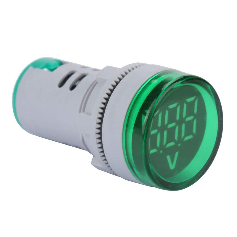 Digital Mini LED Display Voltmeter,6-100V High Accuracy LED Voltmeter Signal Light Digital Display DC Voltage Meter Indicator Round Lamp Tester (Green 2x1.2x1.2inch)