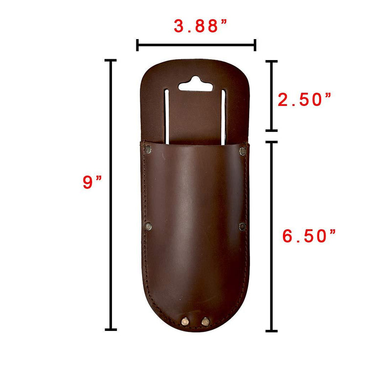 Hide & Drink, Thick Leather Holster for Pruning Shears w/ Belt Loop Garden Scissors Sheath, Folding Saw, Construction & Utility Tools Pouch, Handmade Includes 101 Year Warranty (Bourbon Brown)