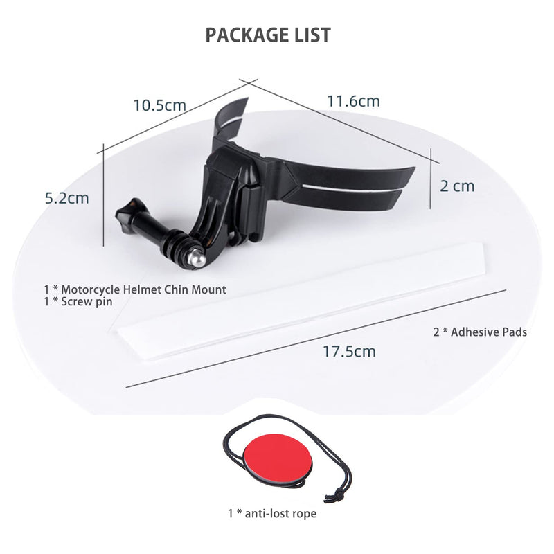 Motorcycle Helmet Chin Mount Kit for Gopro ,EaxanPic Helmet Adhesive Mount with Phone Clip for GoPro Hero 10/9/8/7/6/5,DJI Osmo Action,Insta360 ONE R Action Cameras