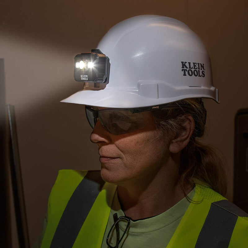 Klein Tools 56062 Rechargeable LED Headlamp/Worklight for Klein Hardhats, 300 Lumens, All-Day Runtime, 3 Modes, for Work and Outdoors