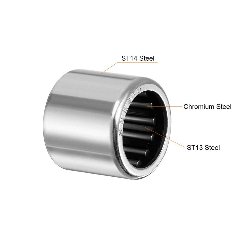 uxcell SCE810 Needle Roller Bearings, Drawn Cup Open End, 1/2-inch Bore 11/16-inch OD 5/8-inch Width 12300N Static Load 8800N Dynamic Load 5pcs 1/2x11/16x5/8"