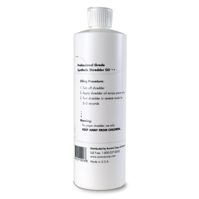Aurora SL16 Professional Grade Synthetic Shredder Oil, 16 Oz Flip-Top Leak Proof Bottle, Synthetic Shredder Oil 16 oz. Bottle