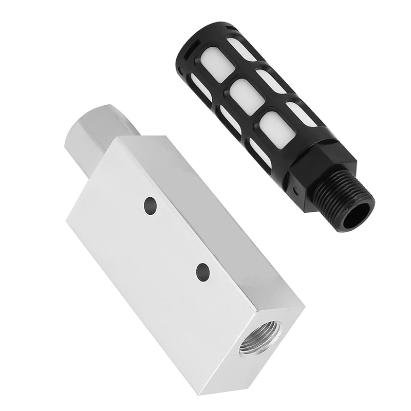 Vacuum Ejector, Vacuum Generator Valve, Compact Aluminum Alloy Ejector with Silencer, Pneumatic Suction Cup, 1/4" Pneumatic Connector Valve Accessories for DIY Pneumatic Mechanical