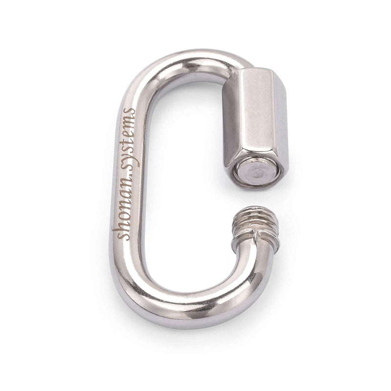 SHONAN 2.3 Inch Stainless Steel Chain Quick Links- 5 Pack 1/4" Locking Carabiners, Chain Hooks, Twist Key Ring Screw Chain Link, 880 Lbs Capacity 2.3 Inch, 5 Pack