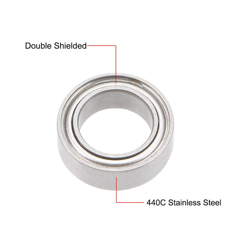 uxcell SMR85ZZ Deep Groove Ball Bearings 5x8x2.5mm Stainless Steel Double Shielded 5pcs