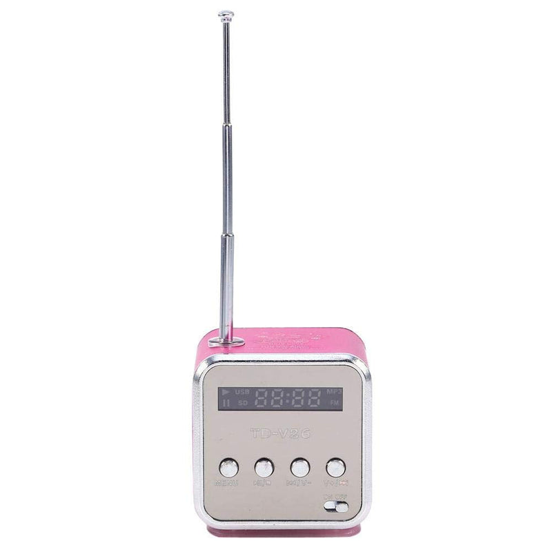 Eboxer Portable Mini Speaker Music Player FM Radio Stereo Speaker Support TF Card and U Disk, Brief Design, Perfect Mini Speaker for Room Bike Car for Phone/Tablet/Computer (Rose Red)