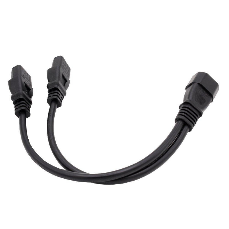 Leen4You Power Extension Cable Single C14 Male to Dual C13 Female Power Y-Lead Cable Splitter Adapter Cord Short Cable Black