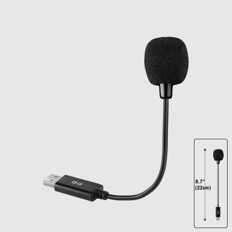 Mini USB Microphone for Laptop and Desktop Computer, with Gooseneck & Universal USB Sound Card, Compatible with PC and Mac, Plug & Play, Ideal Condenser Mic for Remote Work, Online Class, CGS-M1