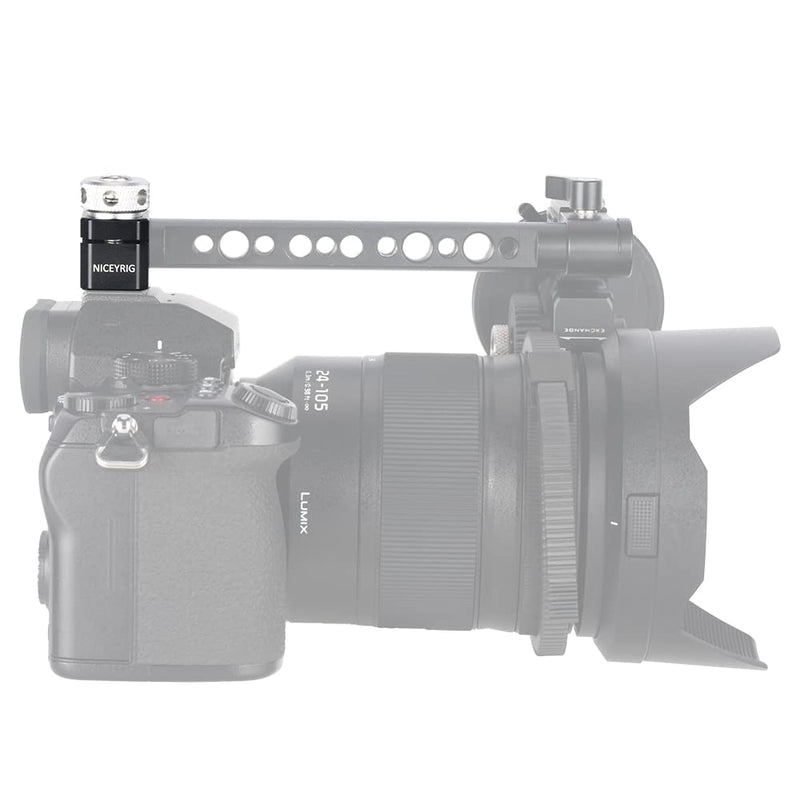 NICEYRIG 15mm Single Rod Holder Camera Hot Shoe Mount 15mm Rod Rail Support for Follow Focus, EVF Mount - 478