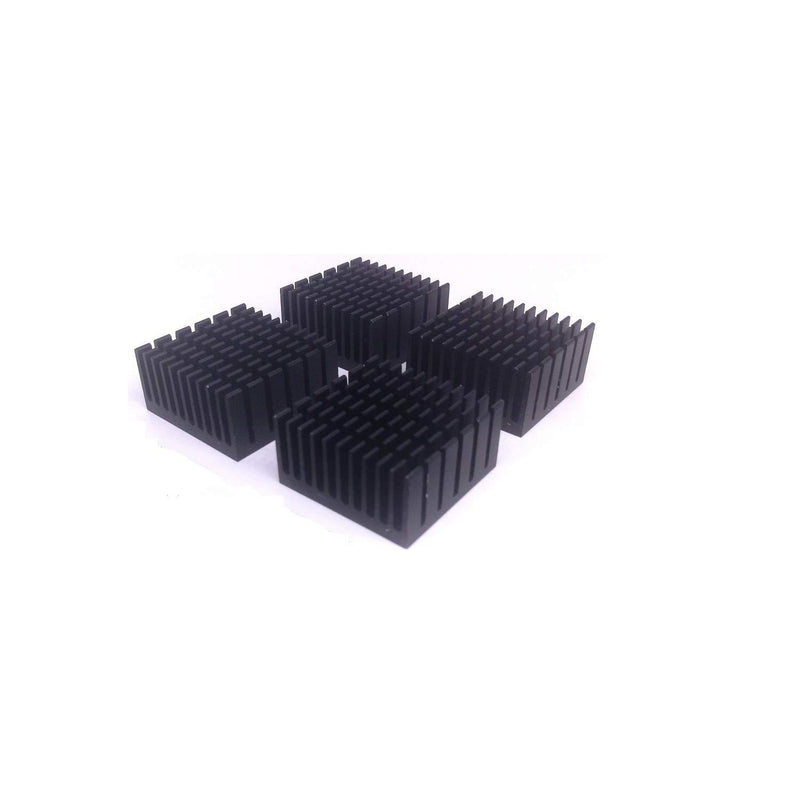 Easycargo 4pcs 40mm Heatsink Kit 40mmx40mmx20mm + 3M8810 Thermal Conductive Adhesive Tape, Cooler Aluminium Heat Sink for Cooling 3D Printers Stepper Motor TEC1-12706 Thermoelectric Peltier Cooler