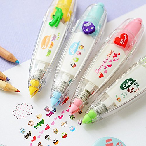 DIY Decorative Correction Tape for Scrapbooking Greeting Card Letter Diary Stationery School Supplies (Set of 4) Tape-4