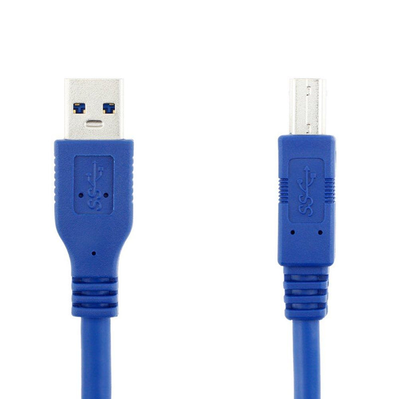 Bluwee USB 3.0 Cable - Type A-Male to Type B-Male - 1 Foot (0.3 Meters) - Round Blue 1 FT
