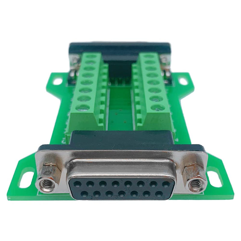 Jienk DB15 Male to Female Terminal Breakout Board, RS232 D-SUB Serial to 15pin Port Terminal Block Gender Changer Connector DB15 Male to Female（1pcs）