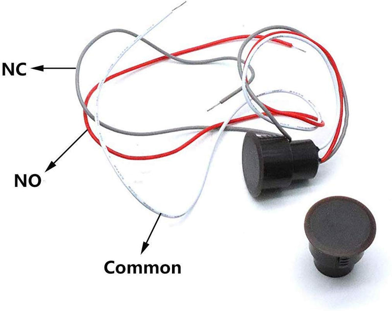 QMseller RC-36 NC+NO Recessed Wired Security Window Door Contact Sensor Alarm Magnetic Reed Switch Brown - (3 Sets)