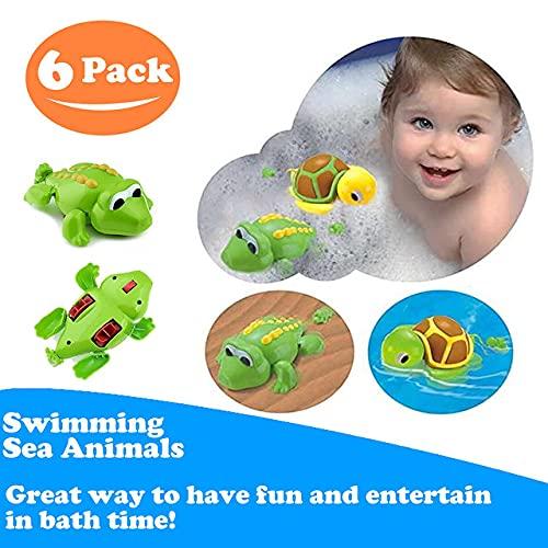 Liberty Imports 6 Pack - Swimming Wind Up Sea Animals in The Bathtub Windup Motorized Water Toy for Children Kids Toddlers Bath Time Fun (Turtle, Fish, Duck, Dolphin, Penguin, Alligator)