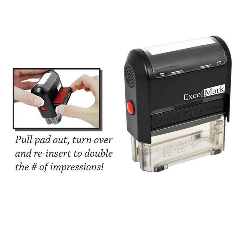 Paid Cash Check Credit - ExcelMark Self-Inking Rubber Stamp - A1539 Red Ink (Stamp Plus 5cc Refill Ink)