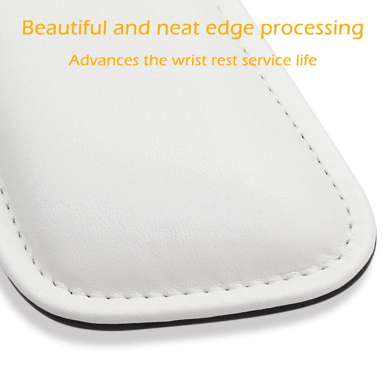 ProElife Soft Mouse Wrist Support Pad Hand Rest Cushion Waterproof PU Leather Wrist Pillow Mat Pain Relief for Home Office School Gaming Computer Laptop Mouse, 6.88 x 3.23 inch (White) White