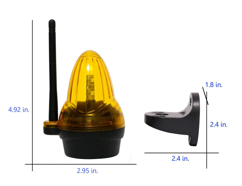 Supreform IP54 Weatherproof 12V-240V AC/DC Universal LED Flashing Warning Light Alarm Lamp for Gate Opener and Garage Door Opener with Yellow Signal, High-Brightnes Light