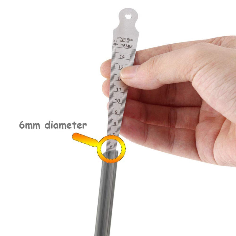 Mesee Taper Gage 1-15mm Stainless Steel Taper Welding Gauge Inch & Metric Feeler Gap Hole Measuring Tool for Tapering Measurement