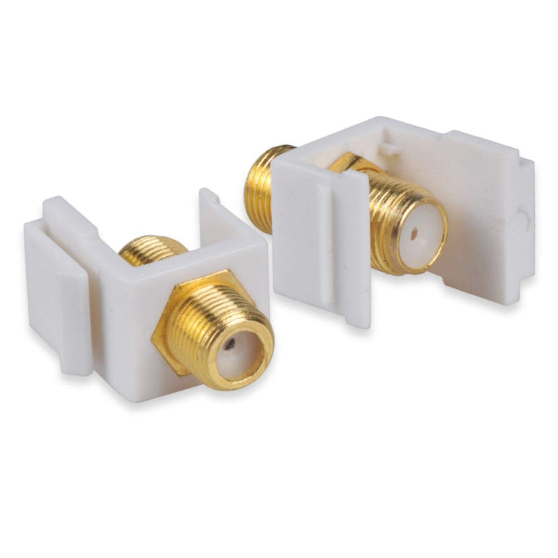 Conwork Ethernet & Coax Wall Plate - Cat6 Coax Keystone Wall Plate with 2 RJ45 Ethernet Ports + 2 TV Coax Cable/F-Type Insert Jacks