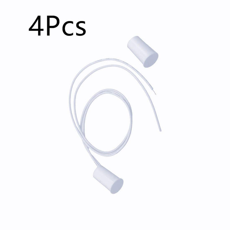 QMseller Recessed Security Alarm Contacts Door Window Sensor Magnetic Reed Switch White 4Pcs