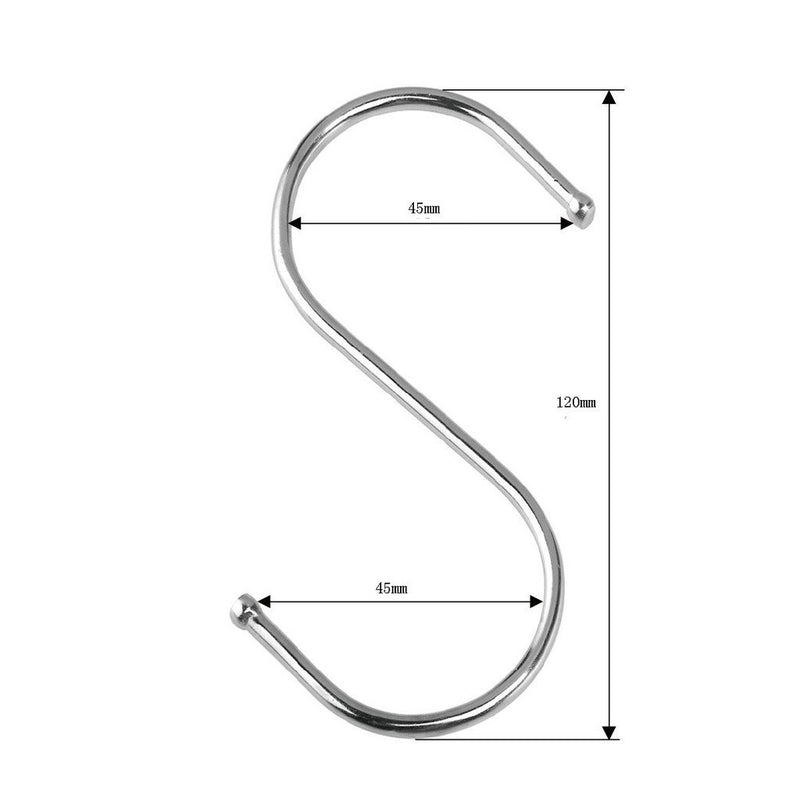 Kaariss Premium 10-Pack Stainless Steel Round S Shaped Hooks
