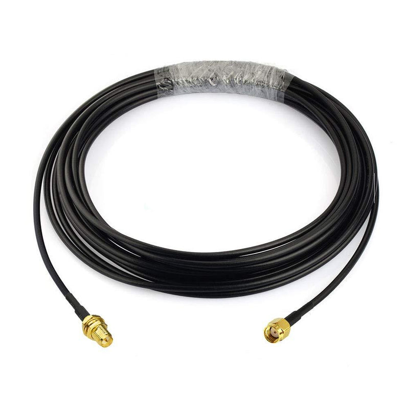Bingfu WiFi Antenna Extension Cable 2-Pack RP-SMA Male to RP-SMA Female Bulkhead Mount RG174 Cable 5m 16.5 feet for WiFi Router Security IP Camera Wireless Network Card Adapter Lora LoraWAN Gateway 16.5 feet / 5m