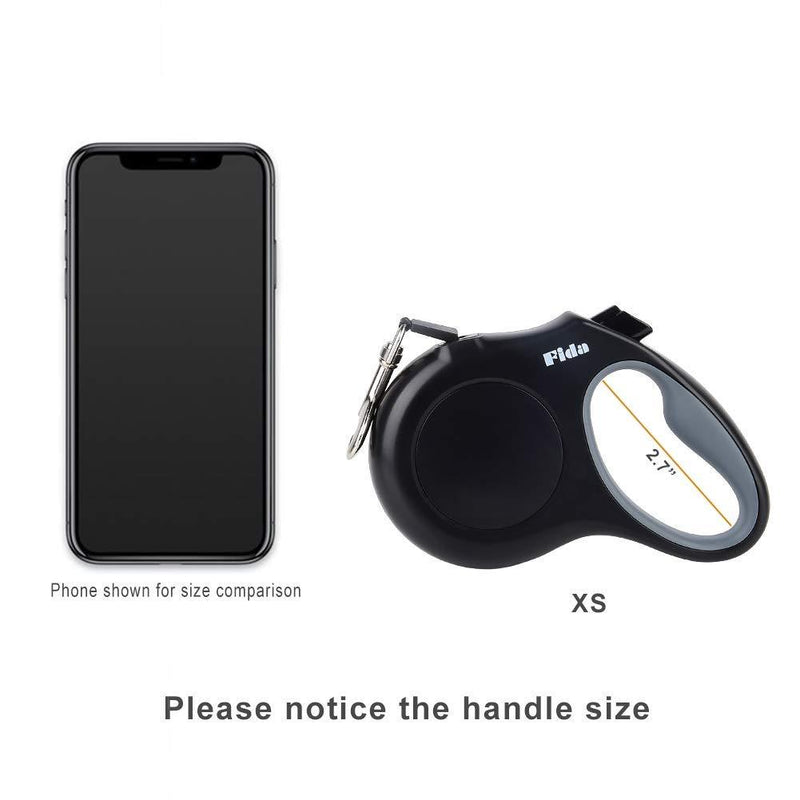 Fida Retractable Dog Leash X-Small Breed, 10 ft Durable Pet Walking Leash for Extra Small Dogs/Cats/Small Animals up to 18 lbs, 360° Tangle Free, Black