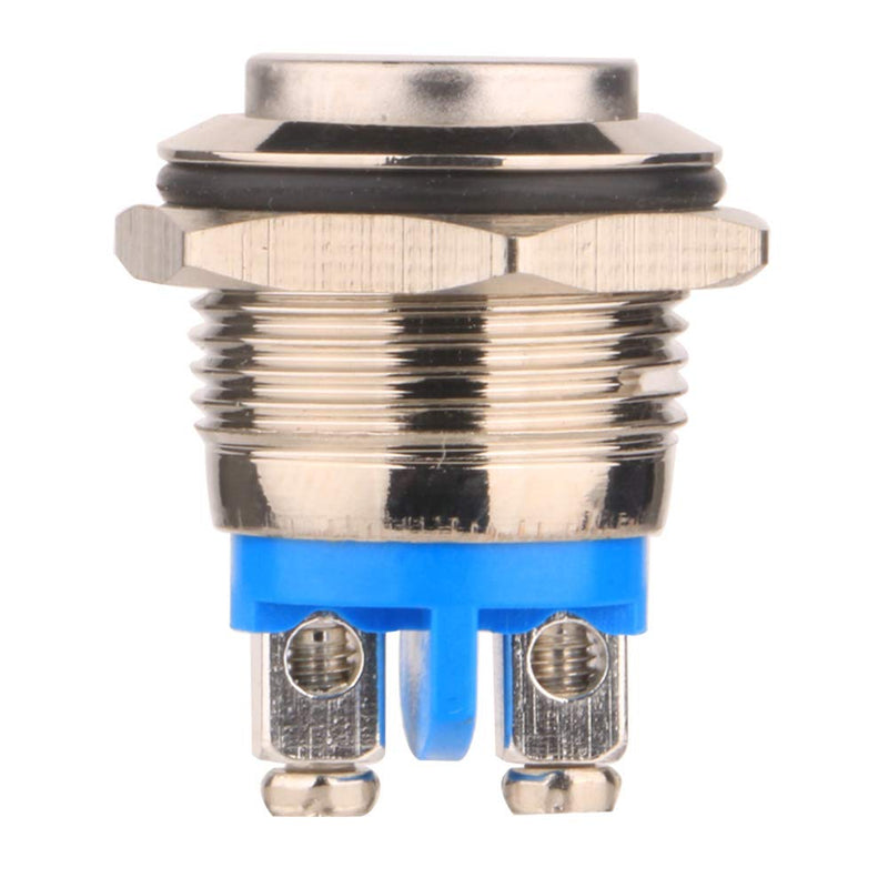 Gebildet 5pcs 16mm 5A 12V/24V/125V/250VAC momentary button screw terminals stainless steel metal waterproof button (high head) 16mm high head momentary screw type