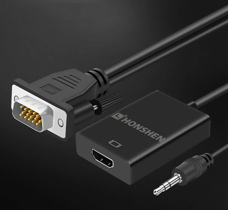 VGA to HDMI Adapter Converter with Audio Supports 1080P VGA Male to HDMI Female Audio Video Cable Converter for Connecting PC, Laptop to HDTV, Displays,Monitor VGA TO HDMI Adapters