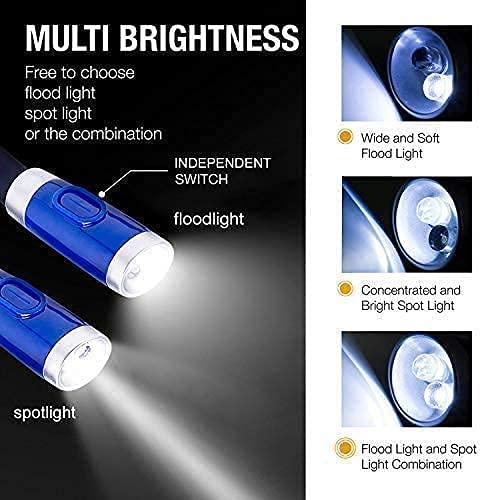 Vekkia Rechargeable 4 & 6LED Reading Light, Book Lights for Reading in Bed, 3 Brightness Levels, 2 Flexible Soft Silicone Arms Comfortable Wear, Long Lasting. Perfect for Bookworms,Craft