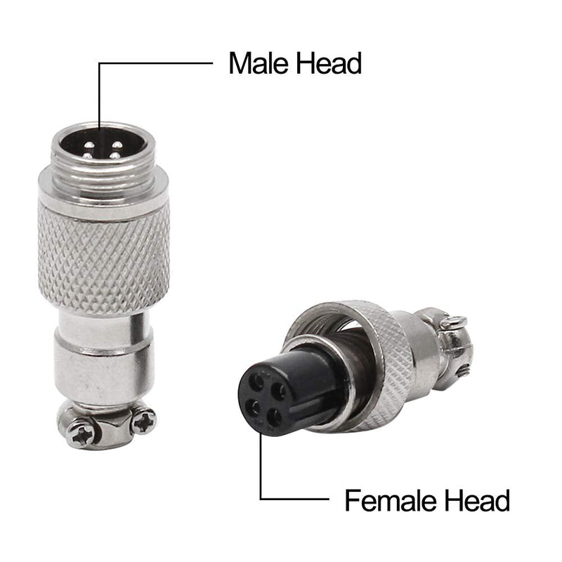Hxchen 3Pin 12mm Waterproof Female/Male Wire Panel Power Chassis Metal Fittings Aviation Connector GX12-3P - (2 Sets)