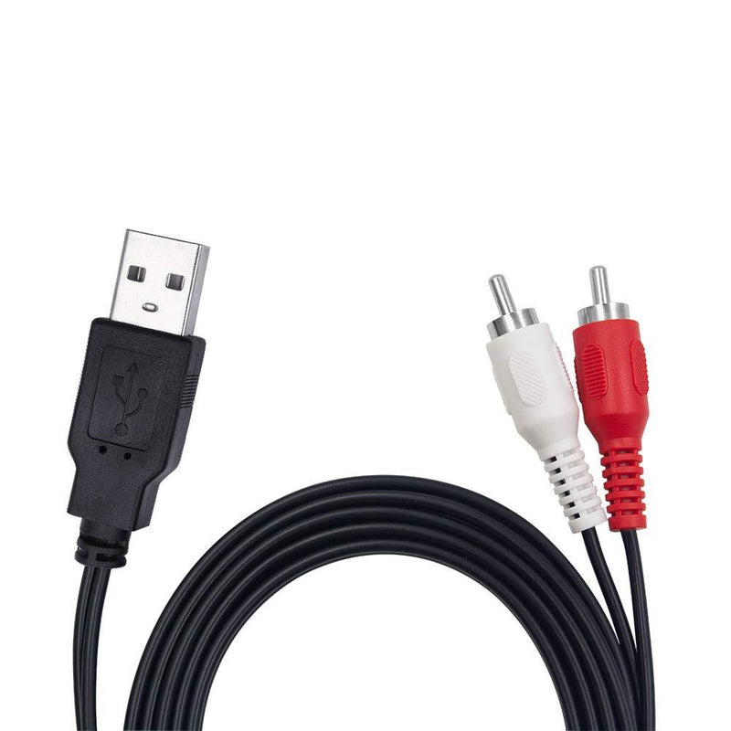 Duttek RCA to USB Cable, USB to RCA Cable,USB 2.0 Male to 2 RCA Male Video AV A/V Converter Camcorder Audio Capture Card Splitter Adapter Cable for TV/Mac/PC (5 Ft/1.5m) usb 2.0 male to rca male