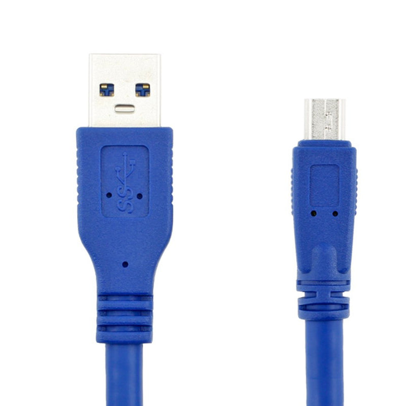 Bluwee USB 3.0 Cable - Type A-Male to Mini B 10-Pin Male - 1.8 Meters (6 Feet) - Round Blue 6 FT