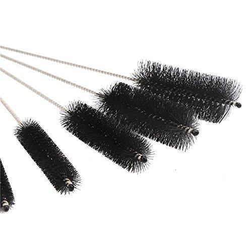 DECORA 10 Pieces Nylon Cleaning Bottle Brush Pipe Cleaning Brushes Tube Brushes Tube Bottle Straw Washing Cleaner Bristle Kit Tool Black