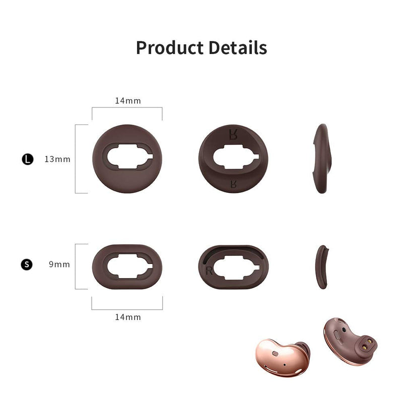 [8 Pairs] for Galaxy Buds Live Ear Tips,Woocon Anti-Slip/Dust Silicone Ear Tips Ear Cushion Ear Gel Accessories Compatible with Samsung Galaxy Buds Live - S/L (Rose Gold) Rose Gold / 8 Pairs