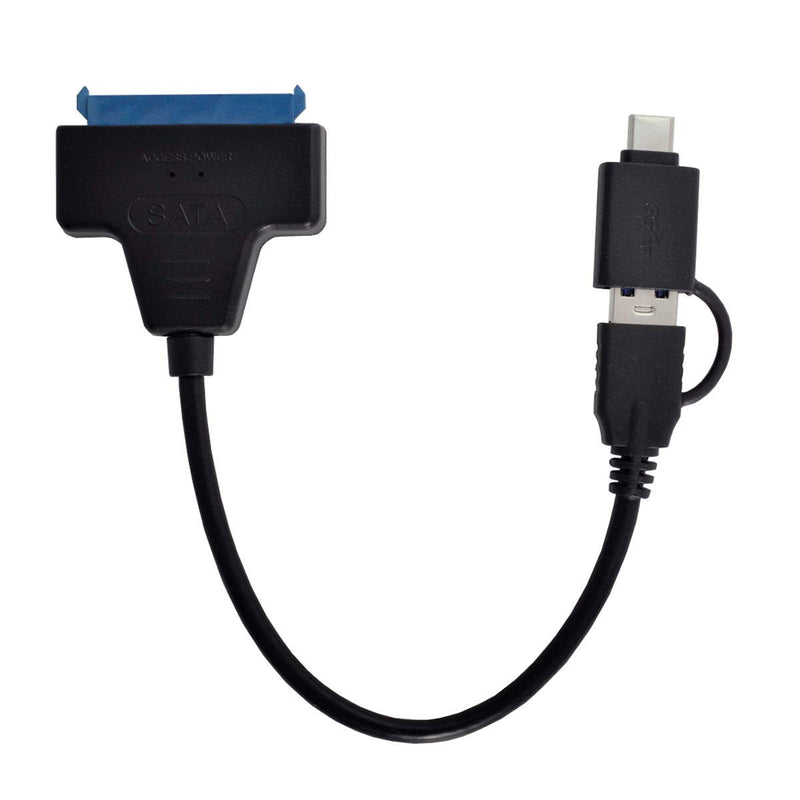 Cablecc Type C USB 3.0 Male to SATA 22 Pin 2.5" Hard Disk Driver SSD Adapter Cable for Laptop